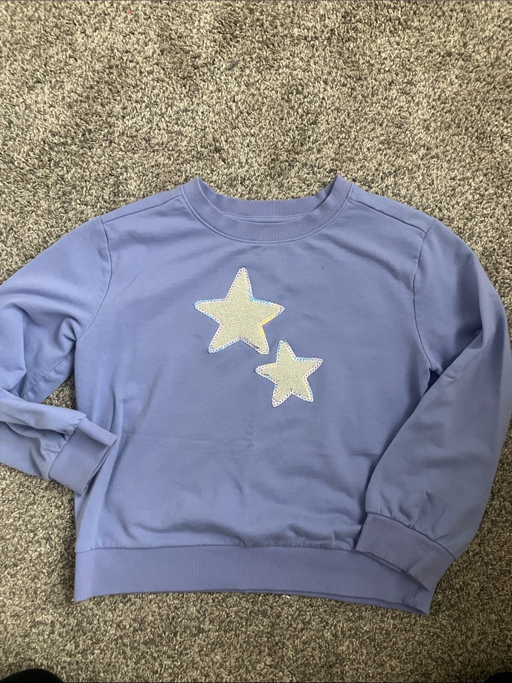 Cat & Jack Lavender Pullover Sweatshirt with Star Appliqués